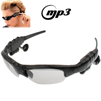 2GB Sunglasses With Headset MP3 Player (Black) - Click Image to Close